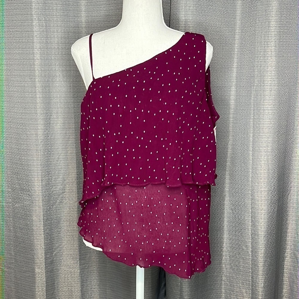 PARKER SMALL PURPLE ASYMMETRICAL TANK TOP NWT